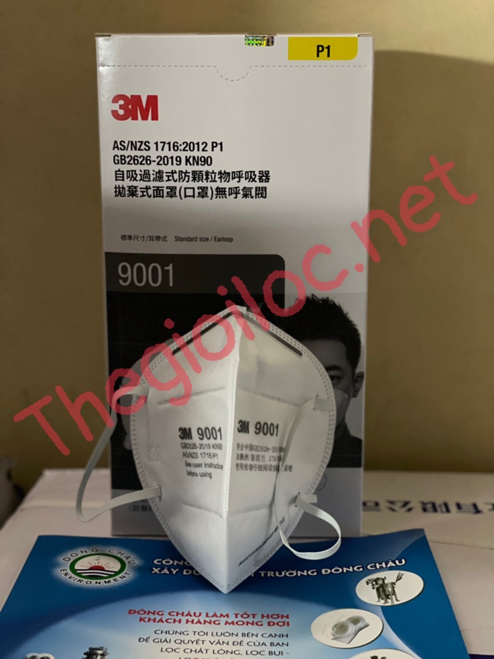 Khẩu trang 3M 9001 chống bụi liên hệ đông châu cung cấp Khẩu trang 3M 9001 không van chất lượng tiêu chuẩn