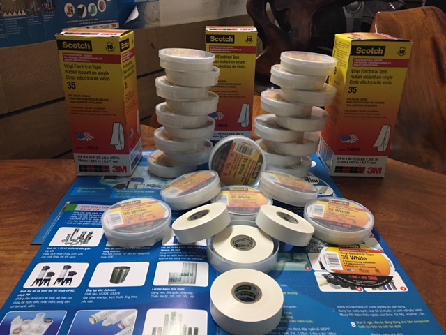 liên hệ đông châu báo giá Băng keo điện 3M Scotch 35 màu trắng