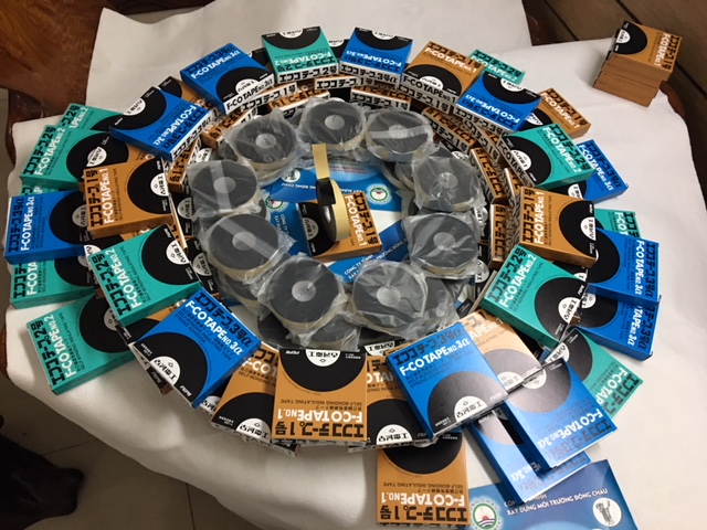 mở hộp các loại Phân phối băng keo điện F-Co Tape Nhật Bản