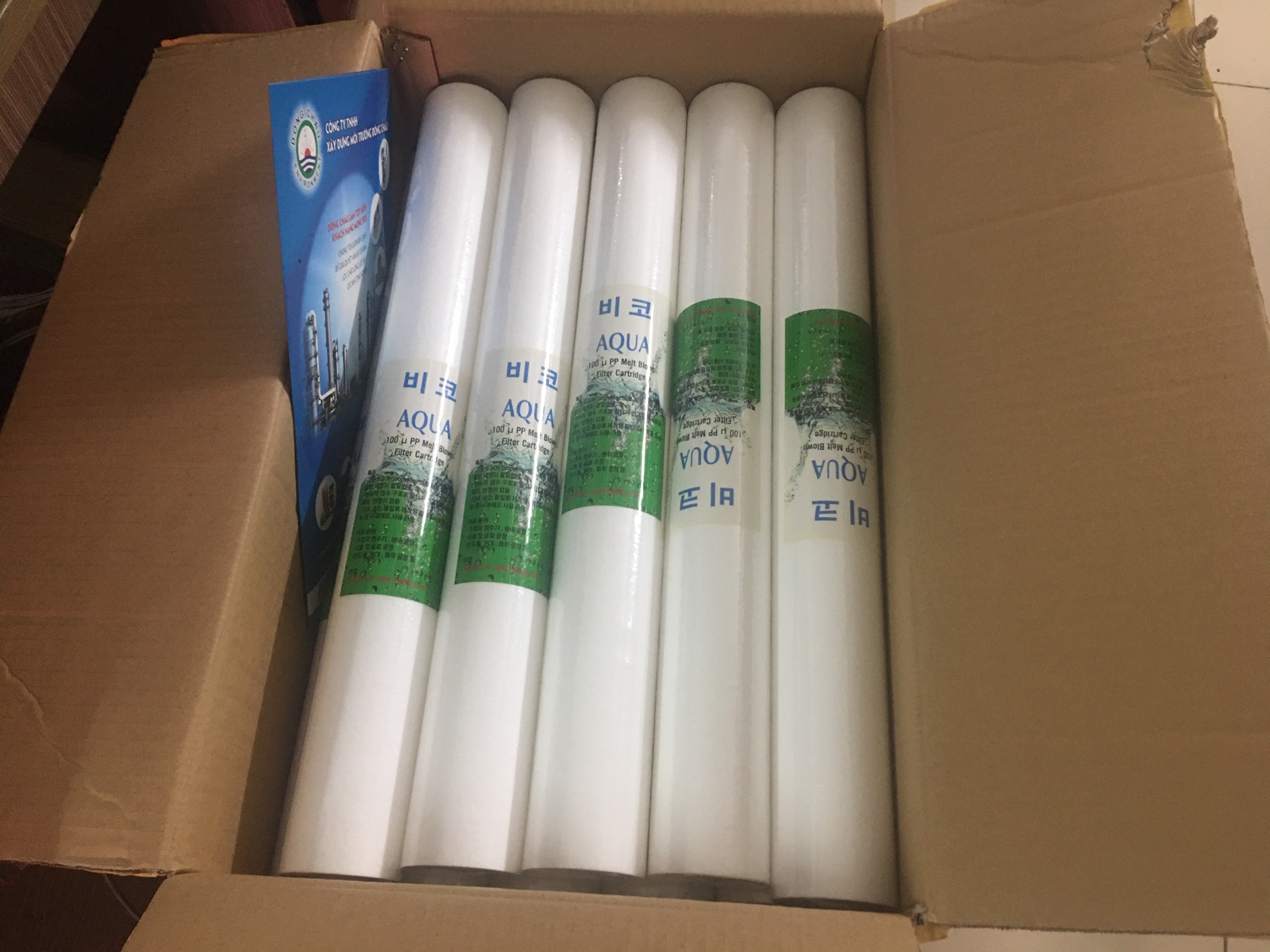 liên hệ đông châu cung cấp Lõi lọc nước 20 inch 100 micron Korea