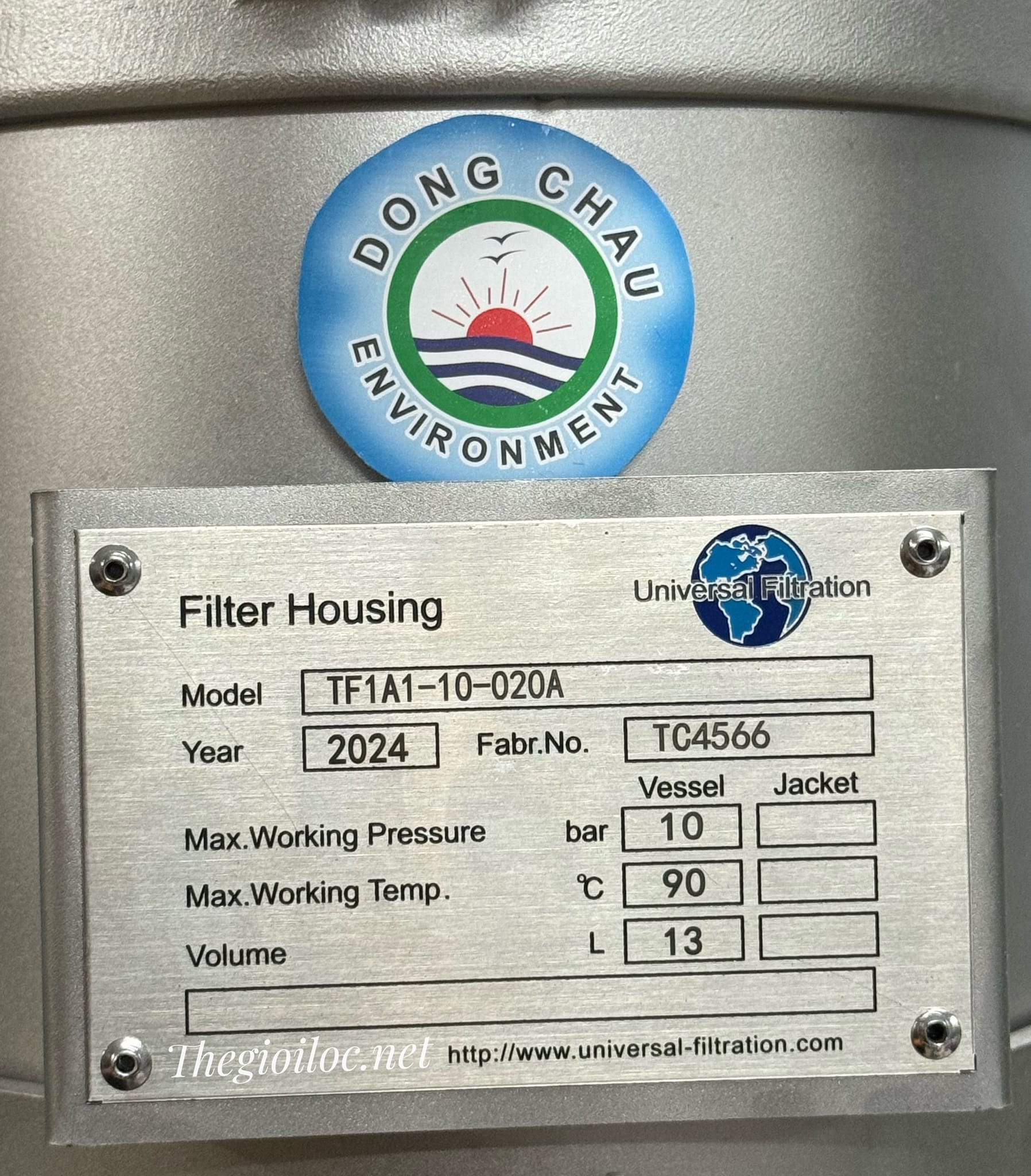 xuất xứ Bình lọc 1 túi Size 1 Inox 304 TF Universal