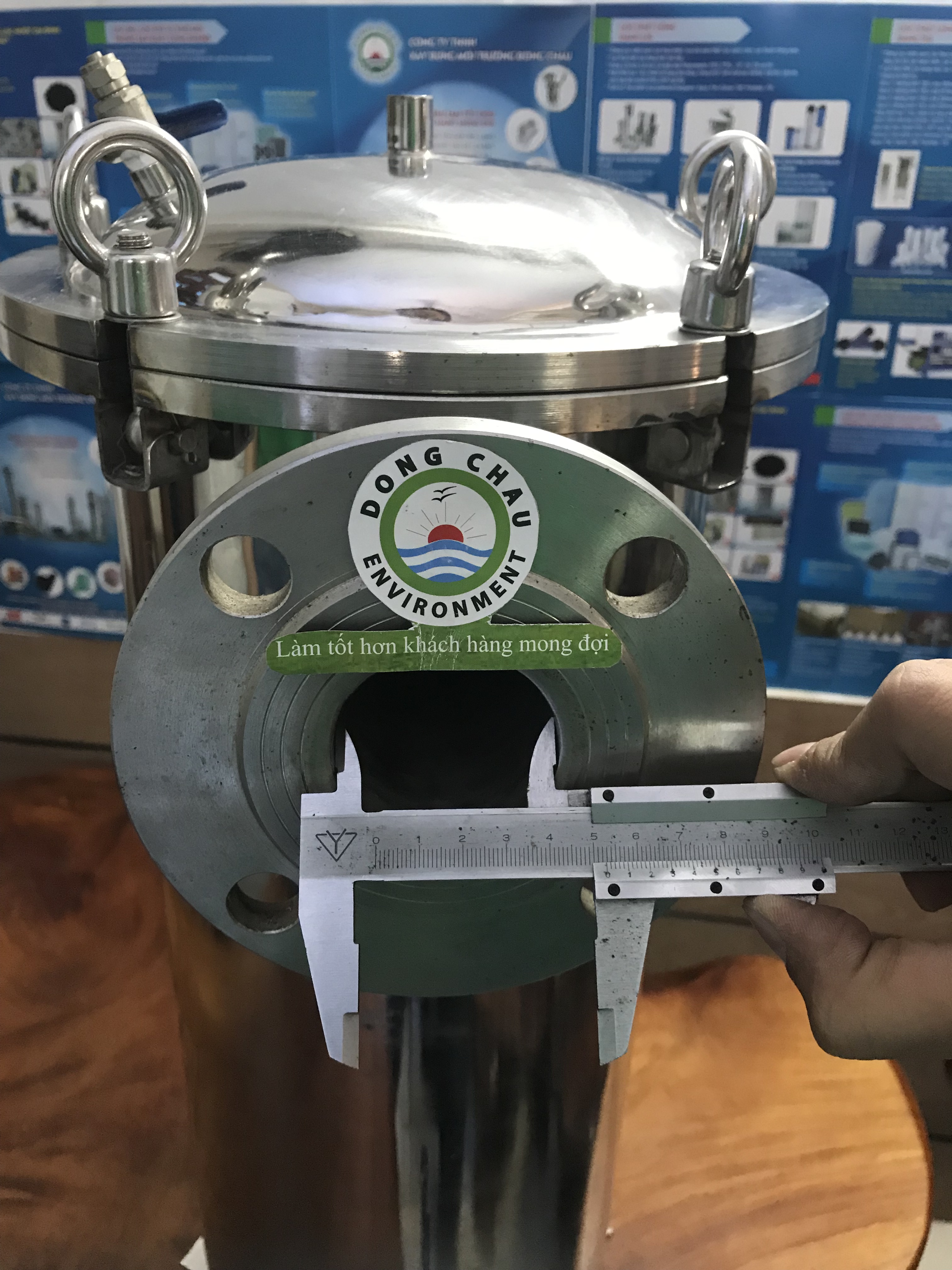 đường kính trong mặt bích Bình lọc 1 túi size 4 mặt bích TQ