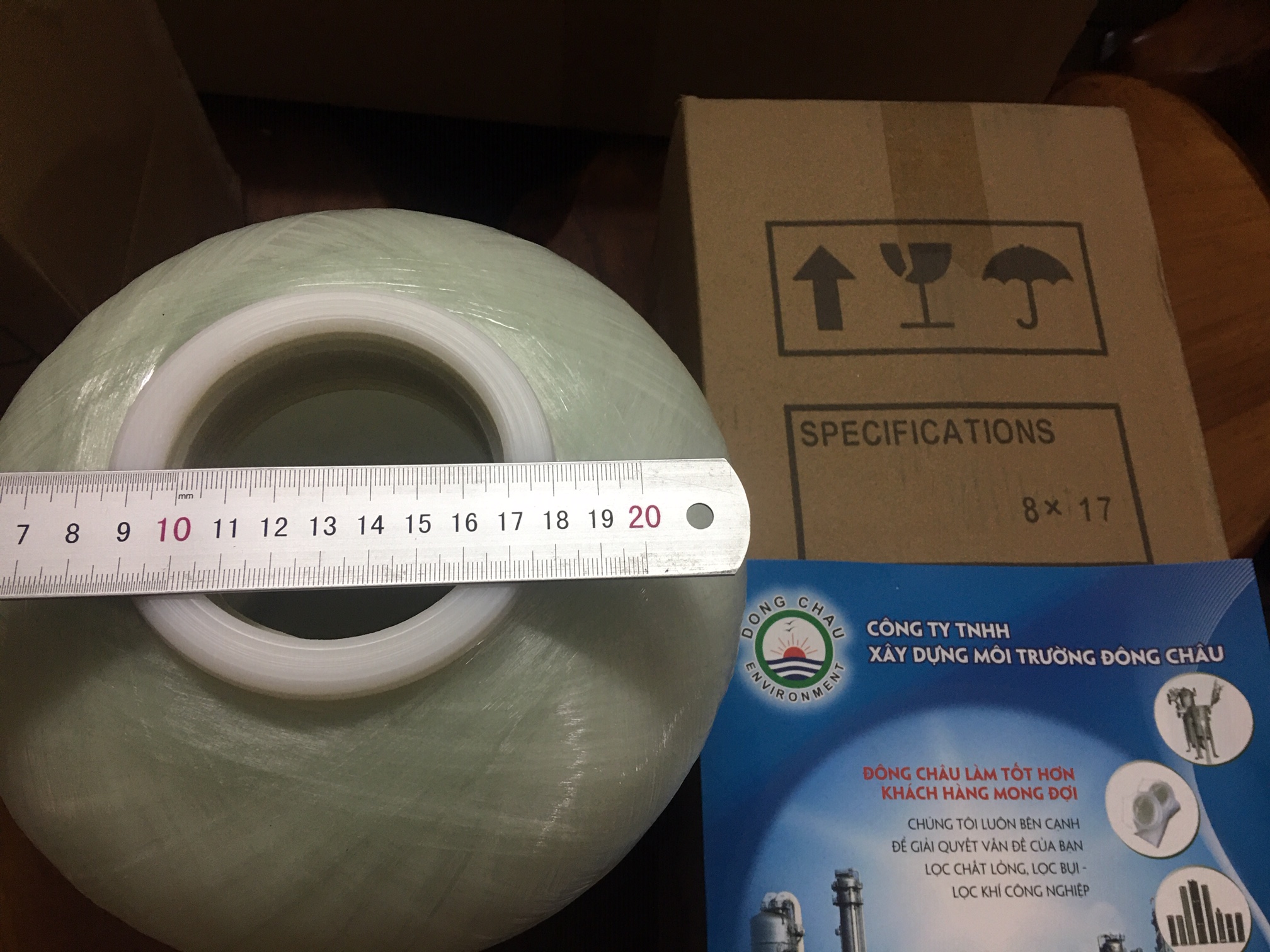 Đường kính miệng cột composite AquaLight 8*17: 69mm