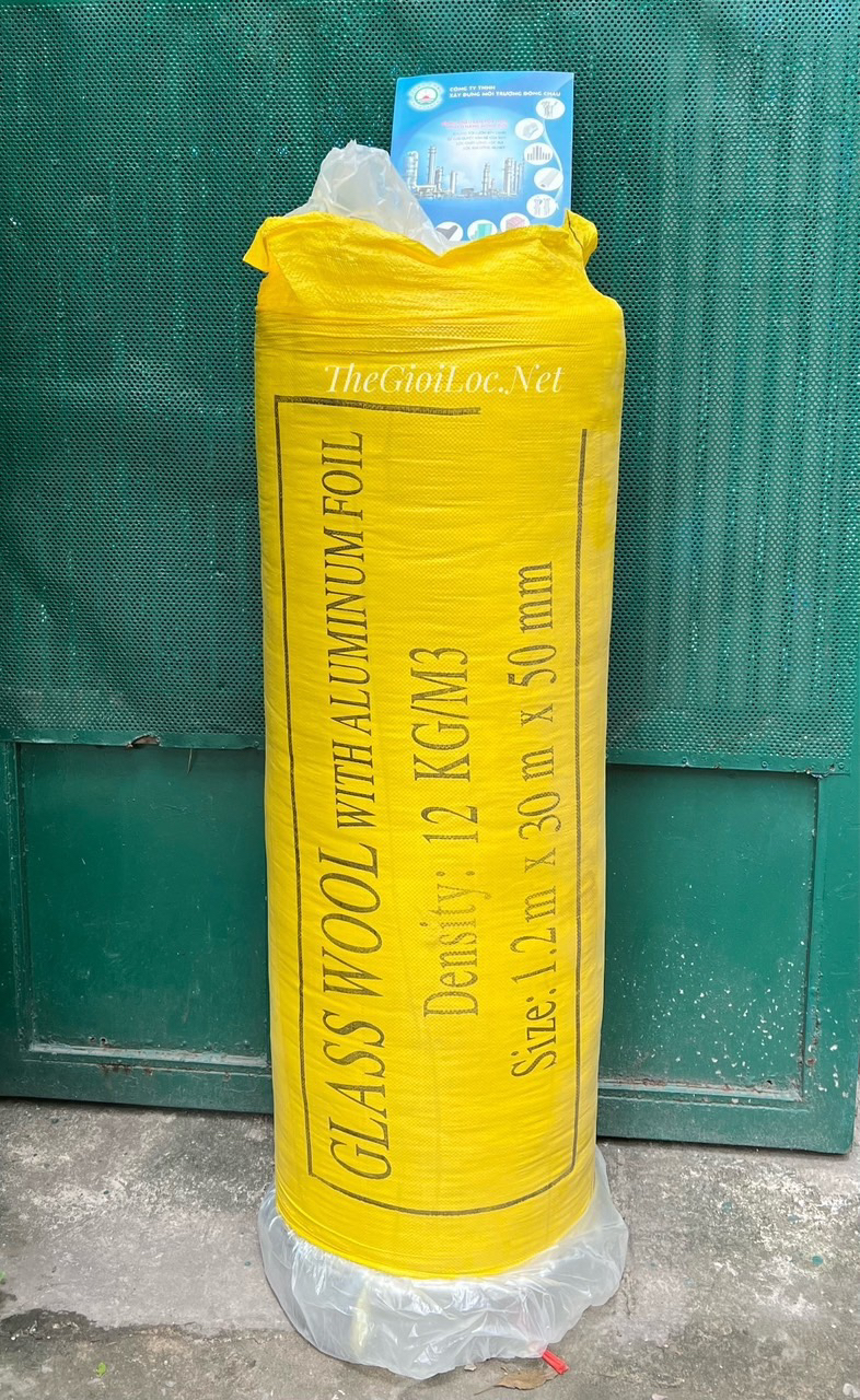 đóng gói nguyên cuộn Bông thủy tinh cách nhiệt