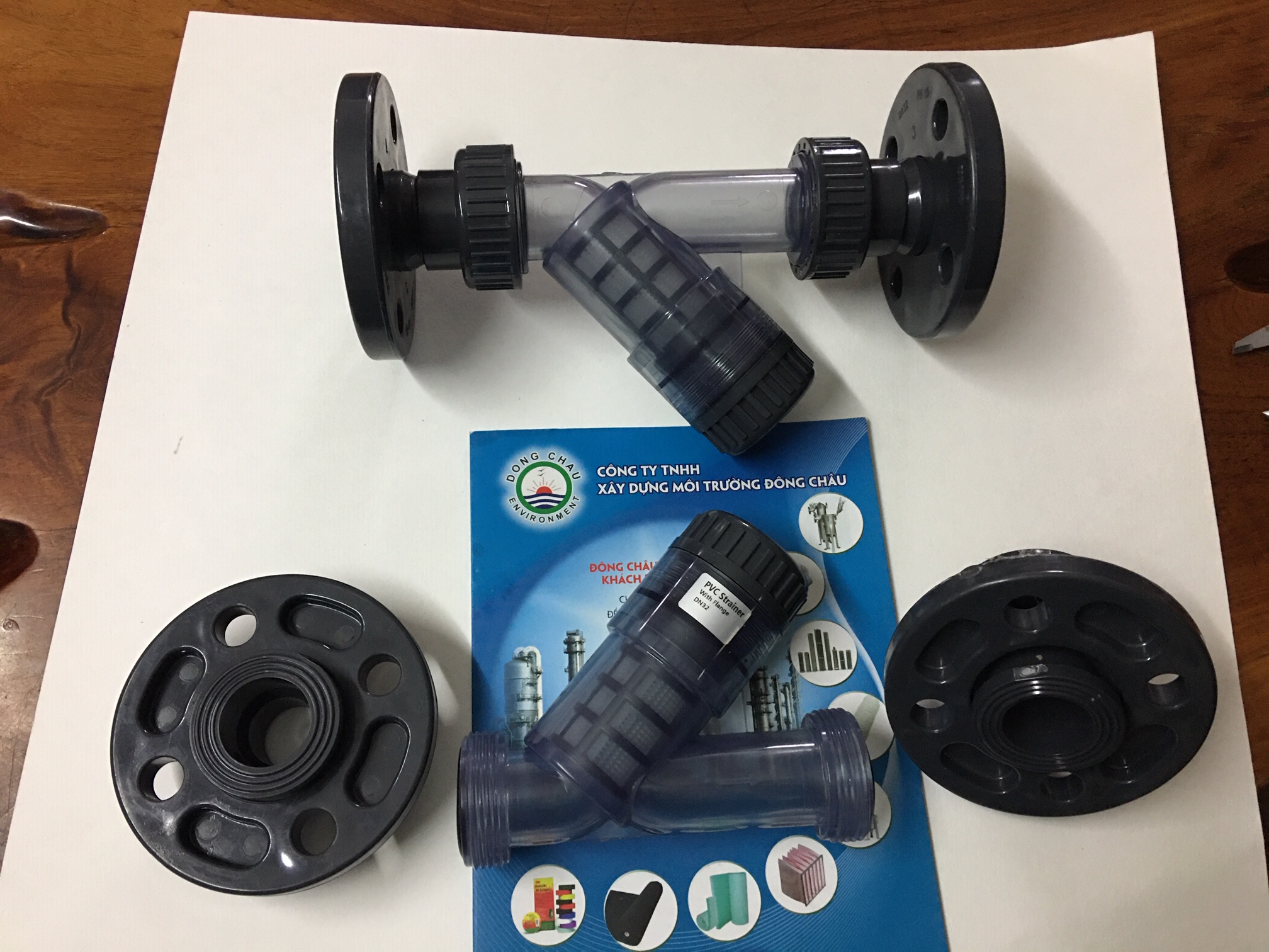 chi tiết Bích DN40 Y lọc nhựa trong uPVC