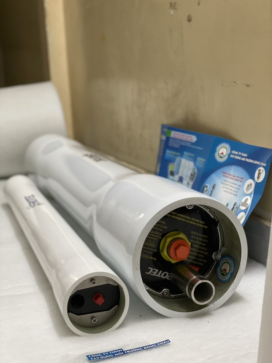 test mẫu thử Vỏ composite màng lọc ro 8040