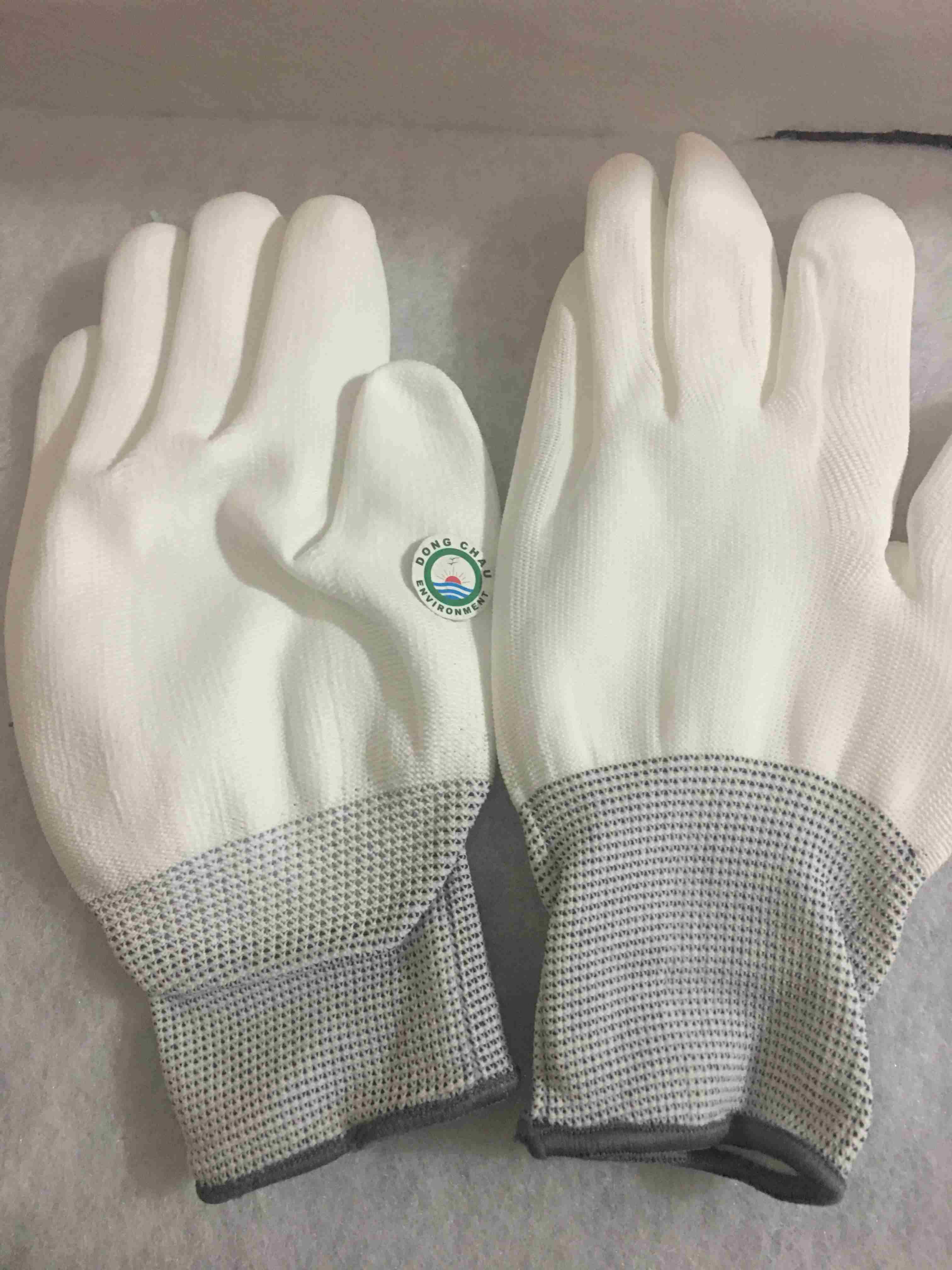 Găng tay len trắng phủ sơn màu trăng chất lượng tốt nhất dùng trong an toàn lao động