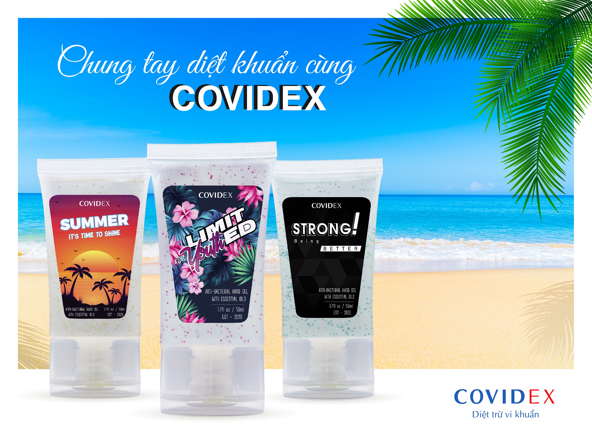 Gel rửa tay khô Covidex mùi nước hoa Gel rửa tay khô Covidex diệt khuẩn các loại