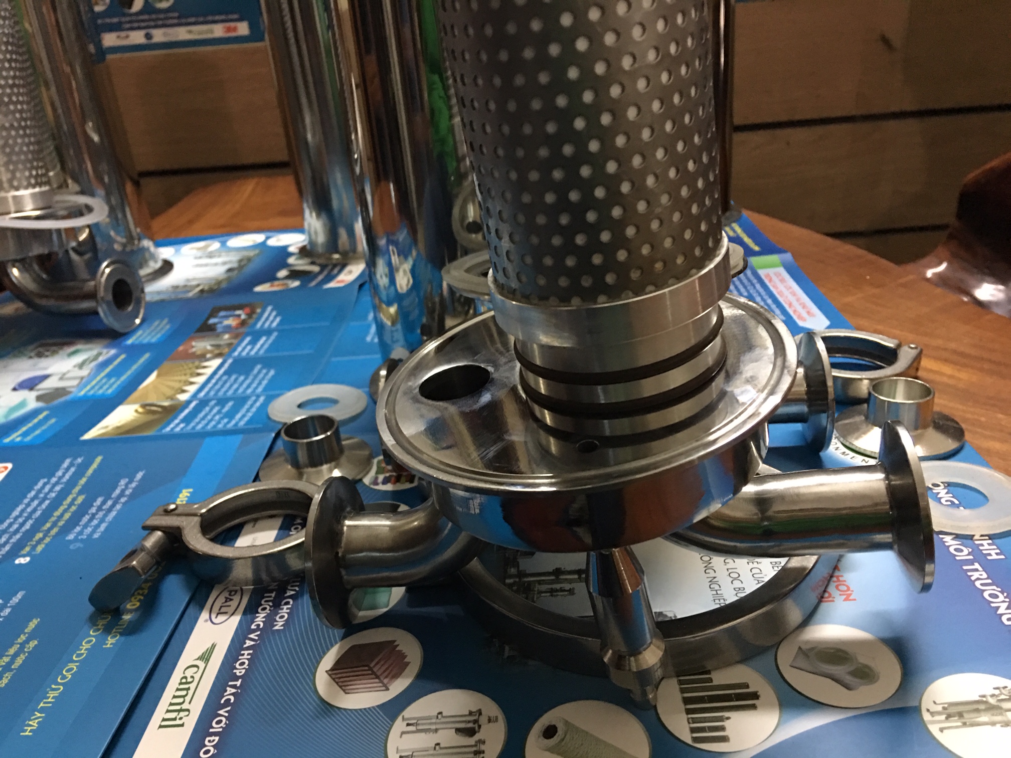 đầu vào và đầu ra Bộ bình lọc khí nóng tách hơi dầu 10-inch