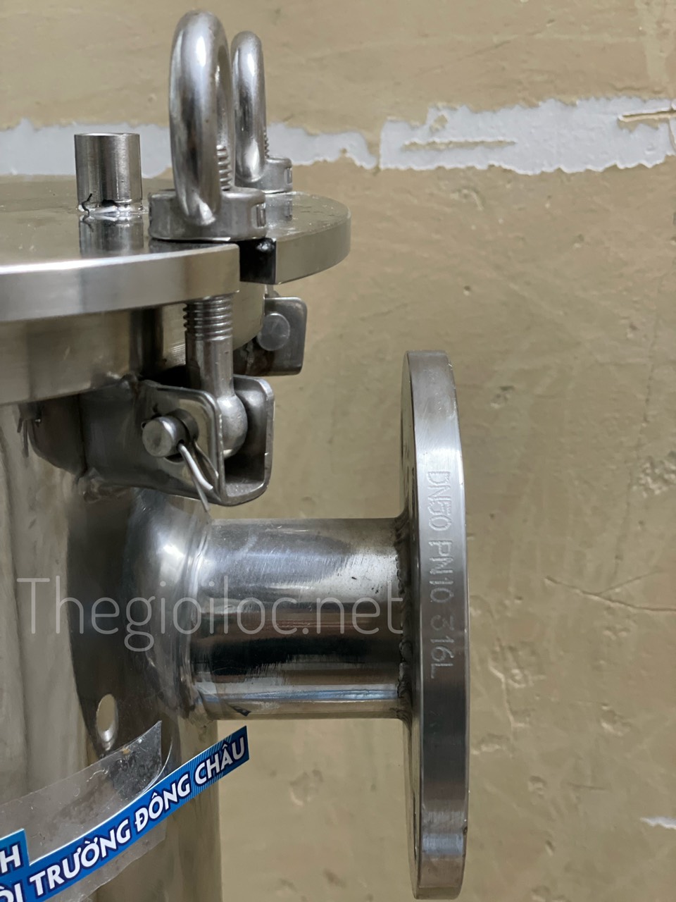 Chất liệu inox 316 được khắc, in thẳng lên Bình Housing size 2 Housing SS316, Bình lọc túi size 2 inox 316, China