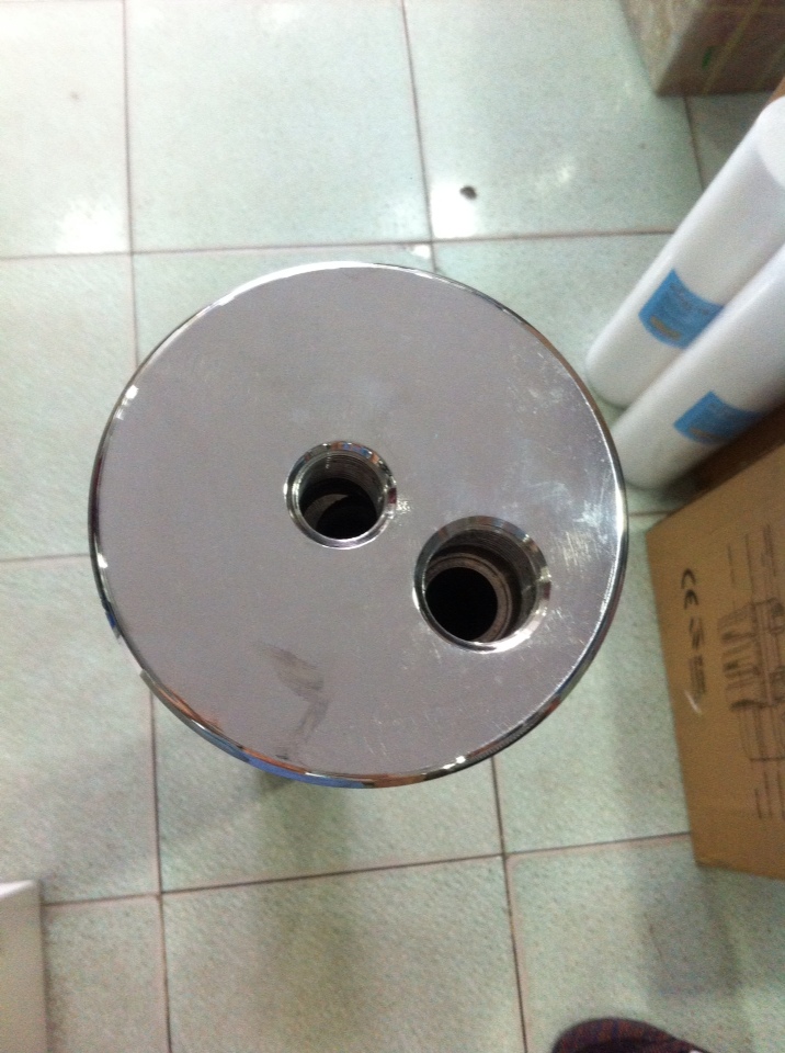 Nắp inox 304 của vỏ màng RO 4040 chi tiết cấu tạo nắp Vỏ màng RO 4040 inox cả thân và nắp