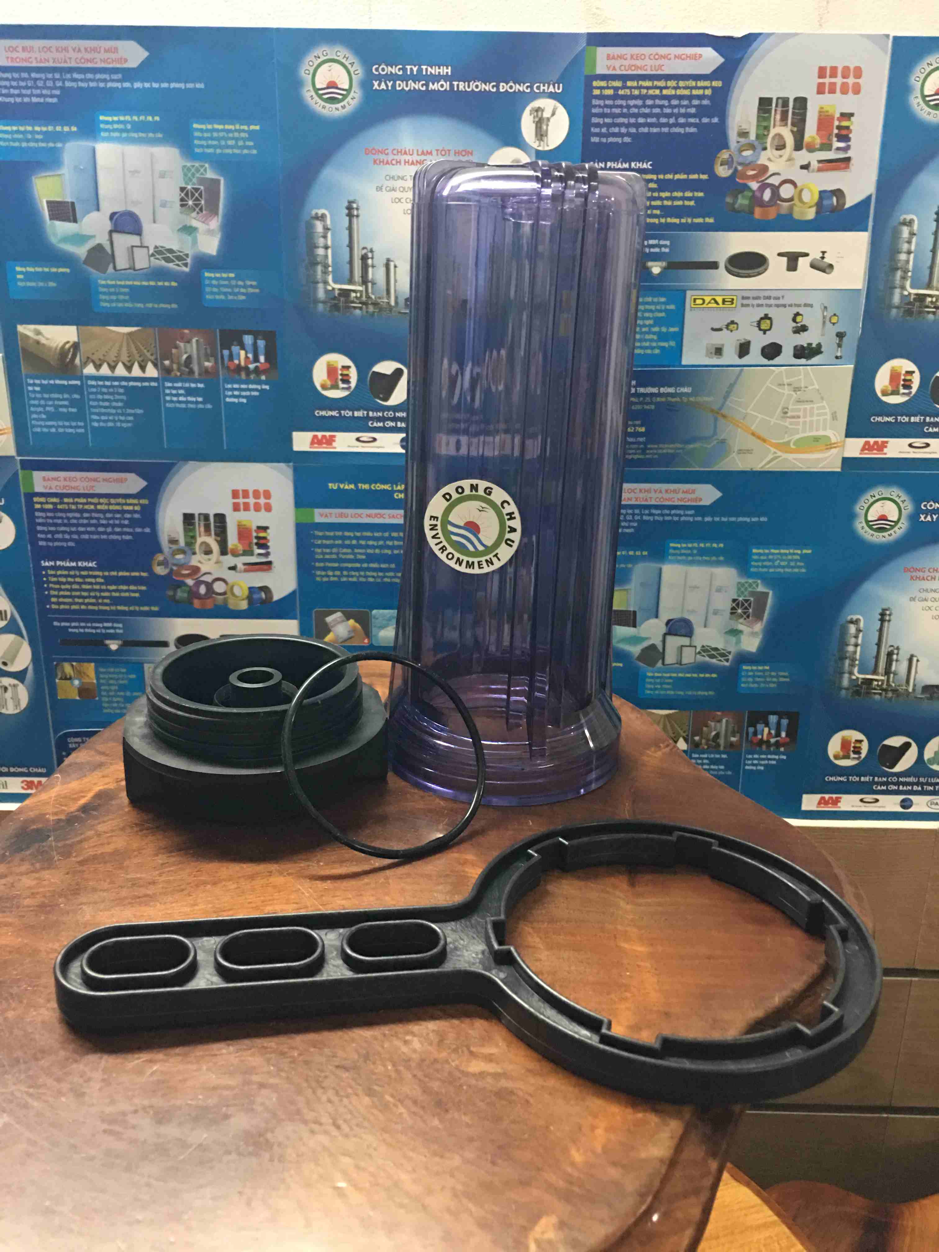 coc-loc-trong-10-inch cấu tạo chi tiết Cốc lọc lõi thô nhựa trong 10 inch