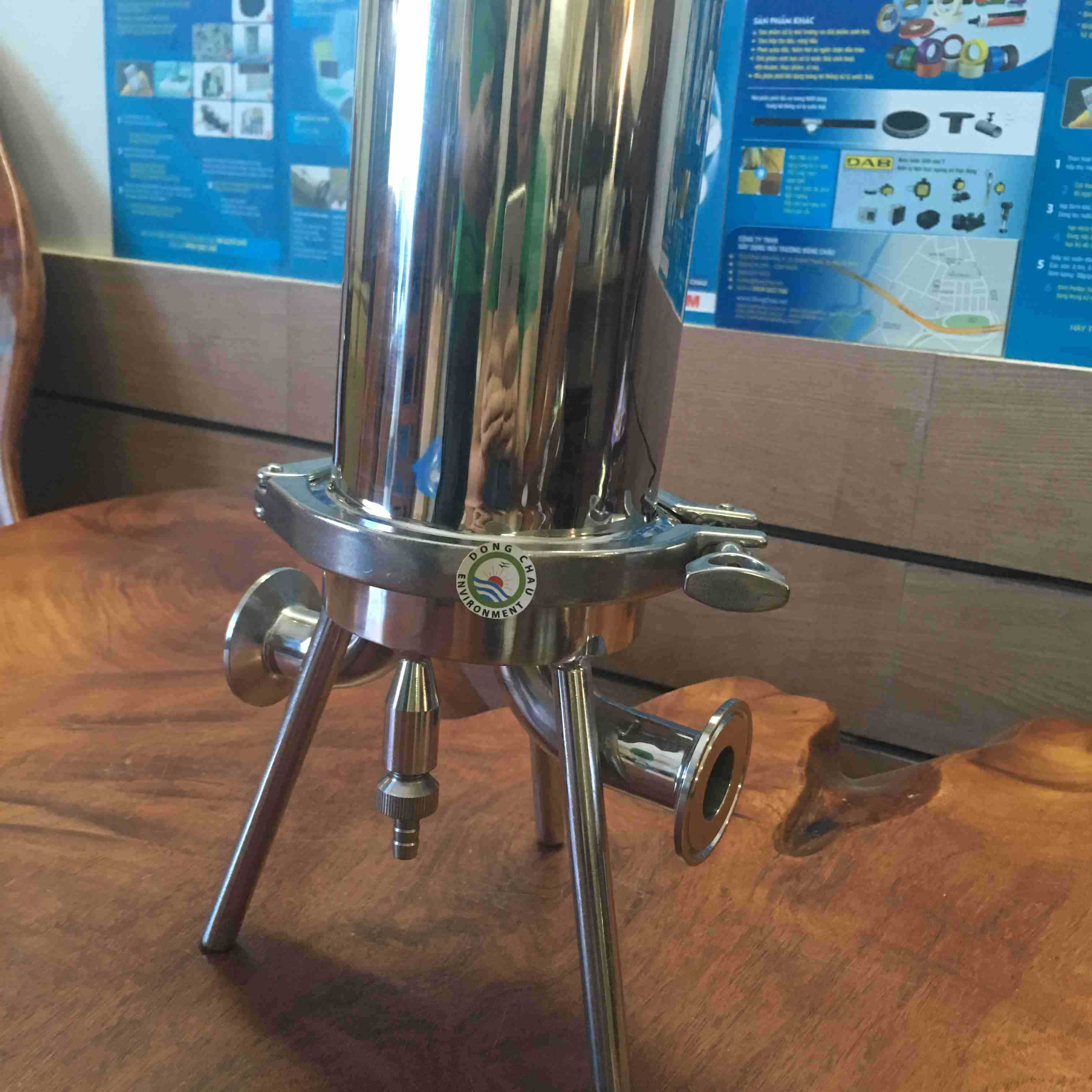 dau-ra-vao-binh-loc-1-loi-o-ring đầu vào và đầu ra Bình lọc khí vi sinh chứa 1 lõi giấy xếp 10-inch