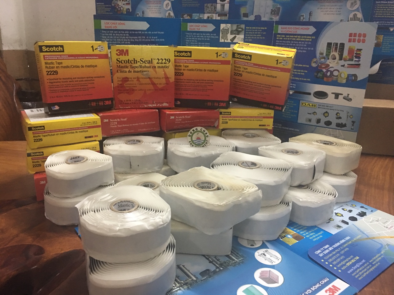 keo-dien-cao-su-3m-2229 đóng gói nguyên lốc Băng keo cao su cách điện 3M 2229