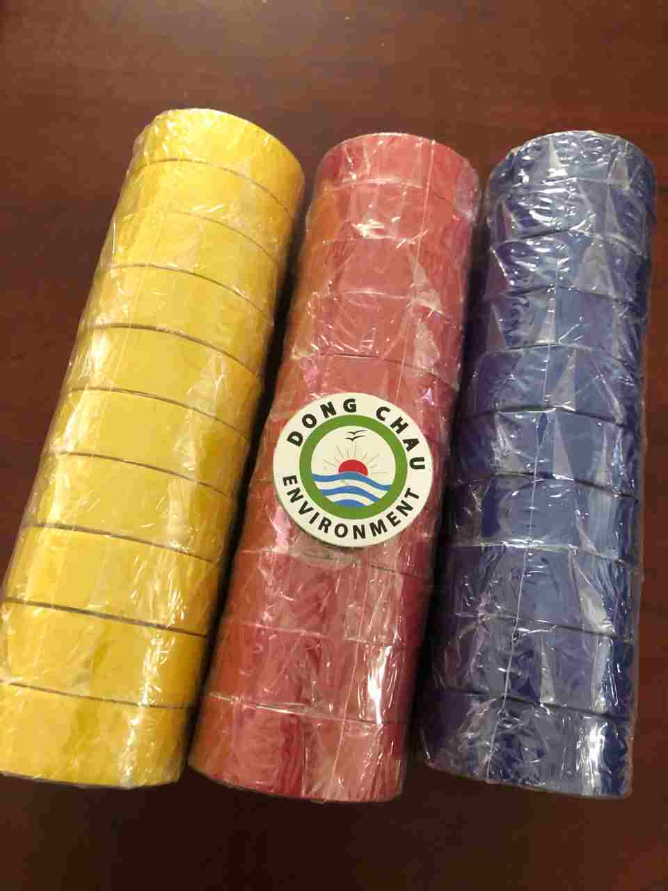 keo-dien-chong-chay-lan-0.13mm 3 lốc vàng đỏ xanh Băng keo điện chống cháy PVC 0.13mm