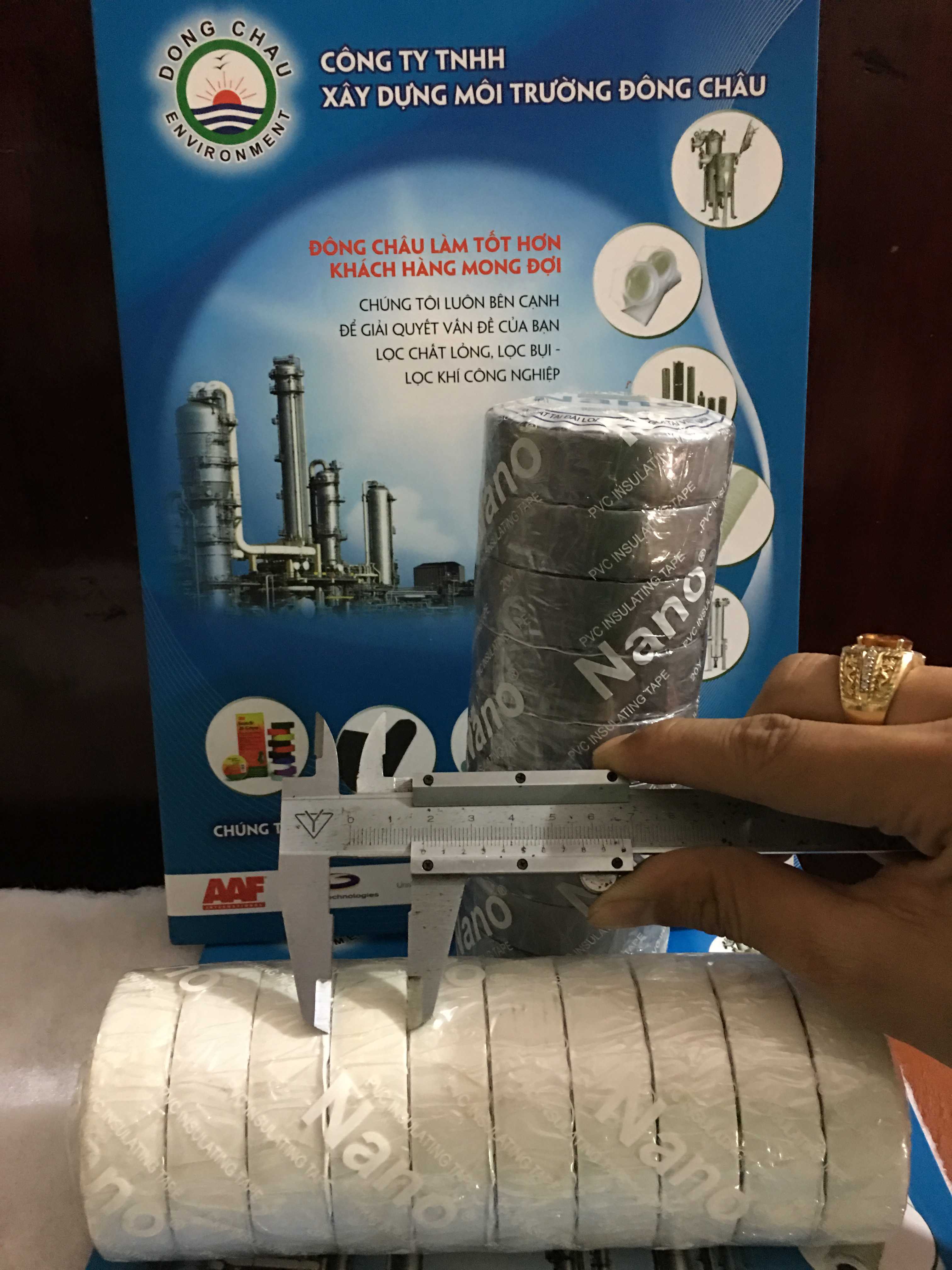 keo-dien-nano-trang-den đường kính chi tiết Băng keo cách điện nano