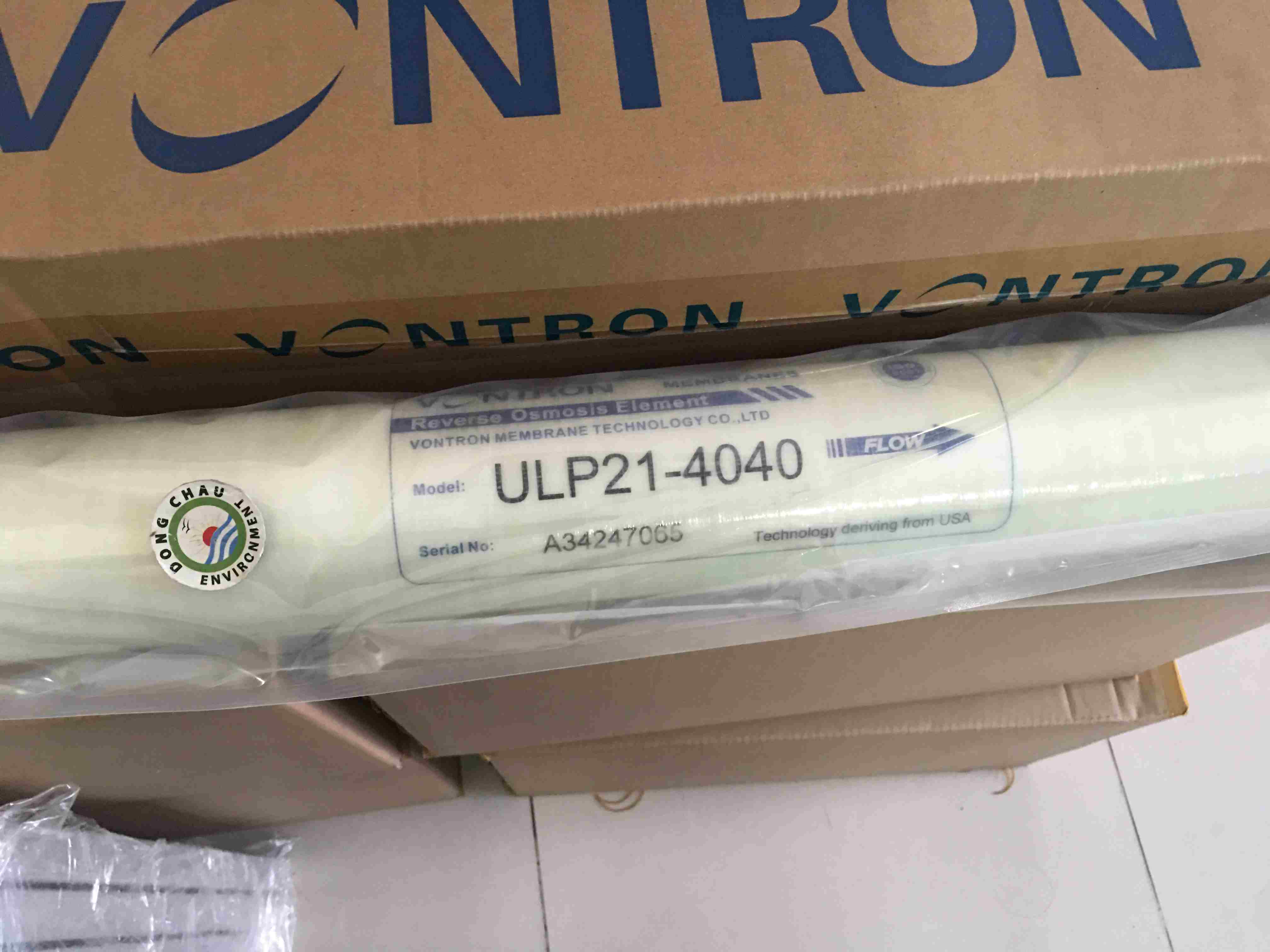ro-vontron-UPL21-4040. mã số hàng hóa Màng lọc RO Vontron UPL21 4040, áp thấp