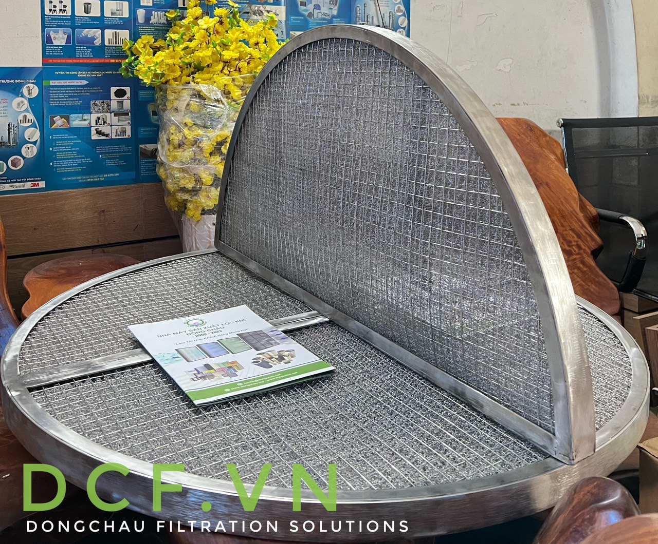 khung lọc khí nóng bùi nhùi inox bán nguyệt