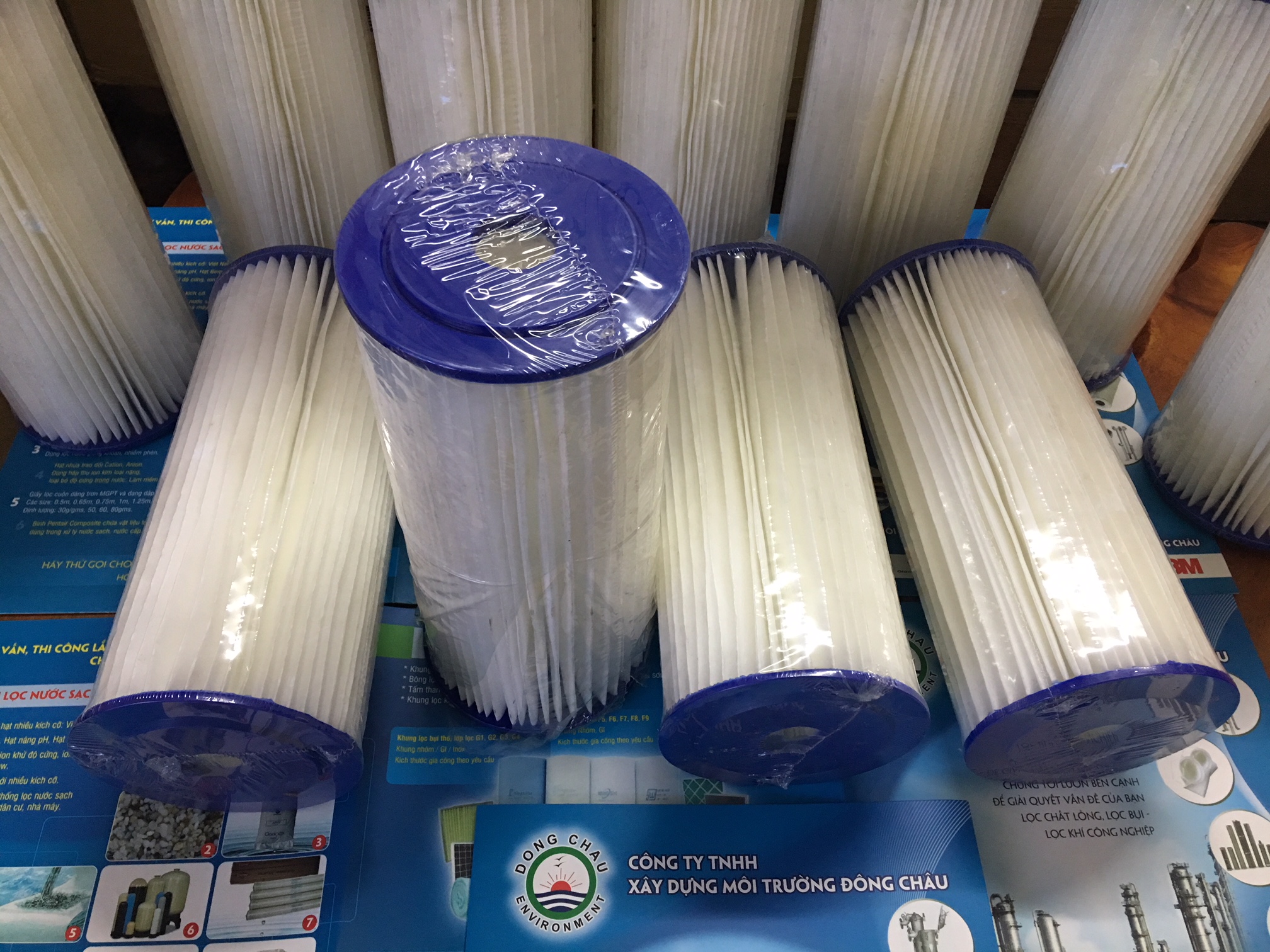 chi tiết cấu tạo 2 đầu Lõi giấy xếp lọc nước bể bơi Big Blue 10-inch