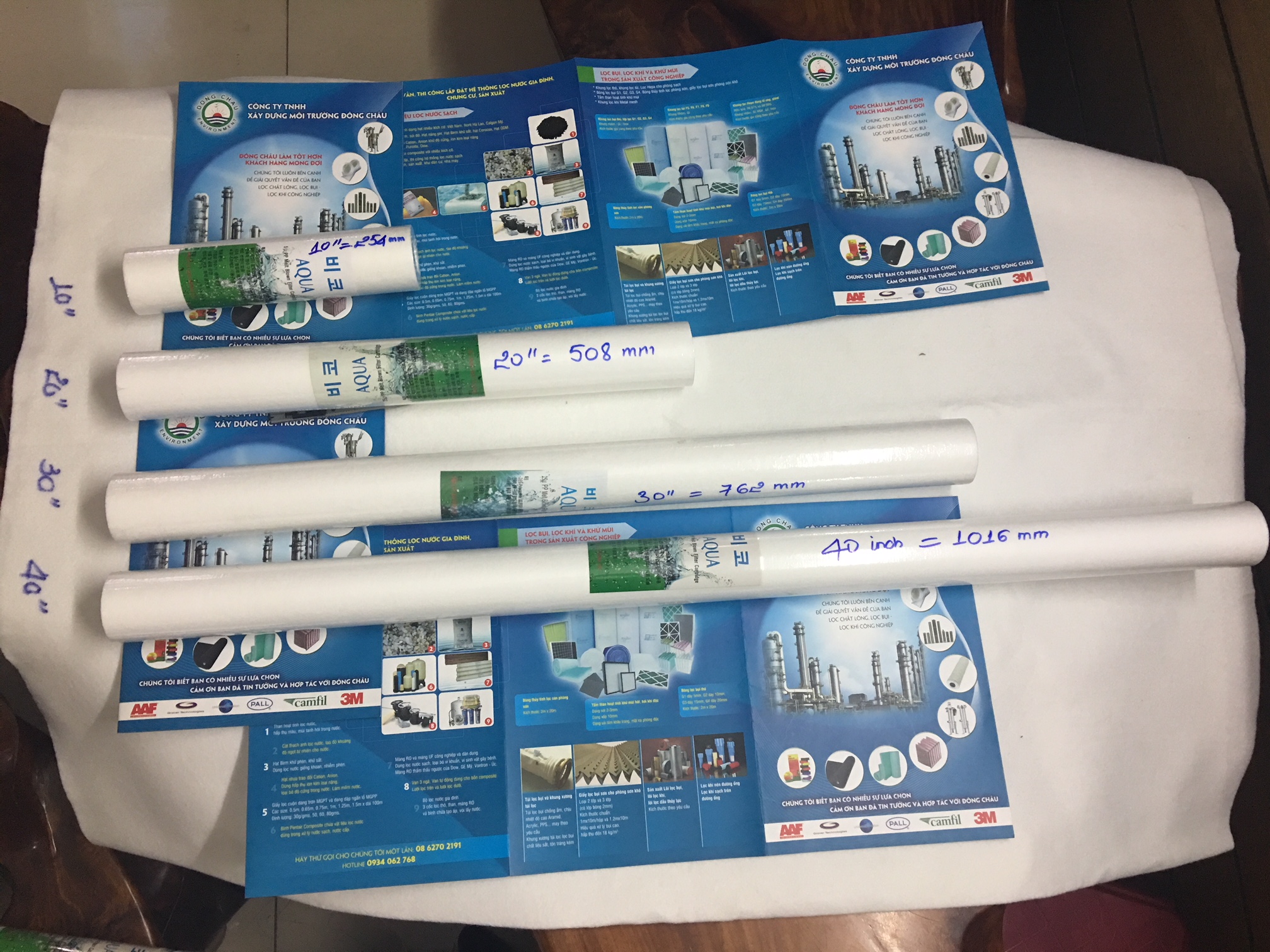 so sánh Lõi lọc nén Aqua 50µm 30-inch với 10 inch và 20 inch