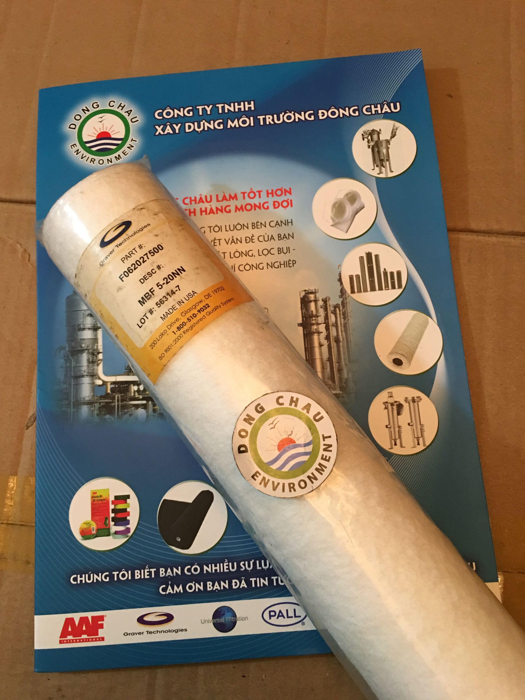 chất liệu Lõi lọc nén MBC 5-micron 20IN Graver USA