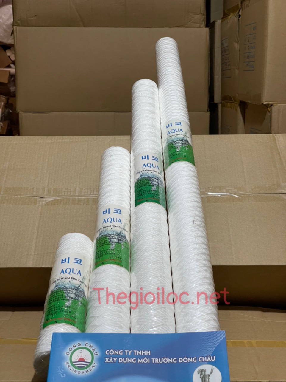 Bình dùng lõi DOE 2 đầu bằng: Lõi bông nén, sợi quấn, lõi than hoạt tính