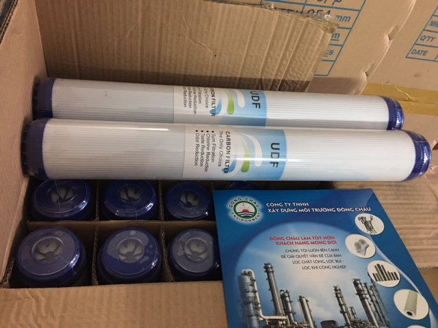 nguyên thùng Lõi lọc than hoạt tính UDF vỏ nhựa 20-inch