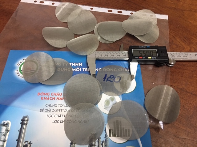 đo test chi tiết sản phẩm Miếng lọc inox tròn