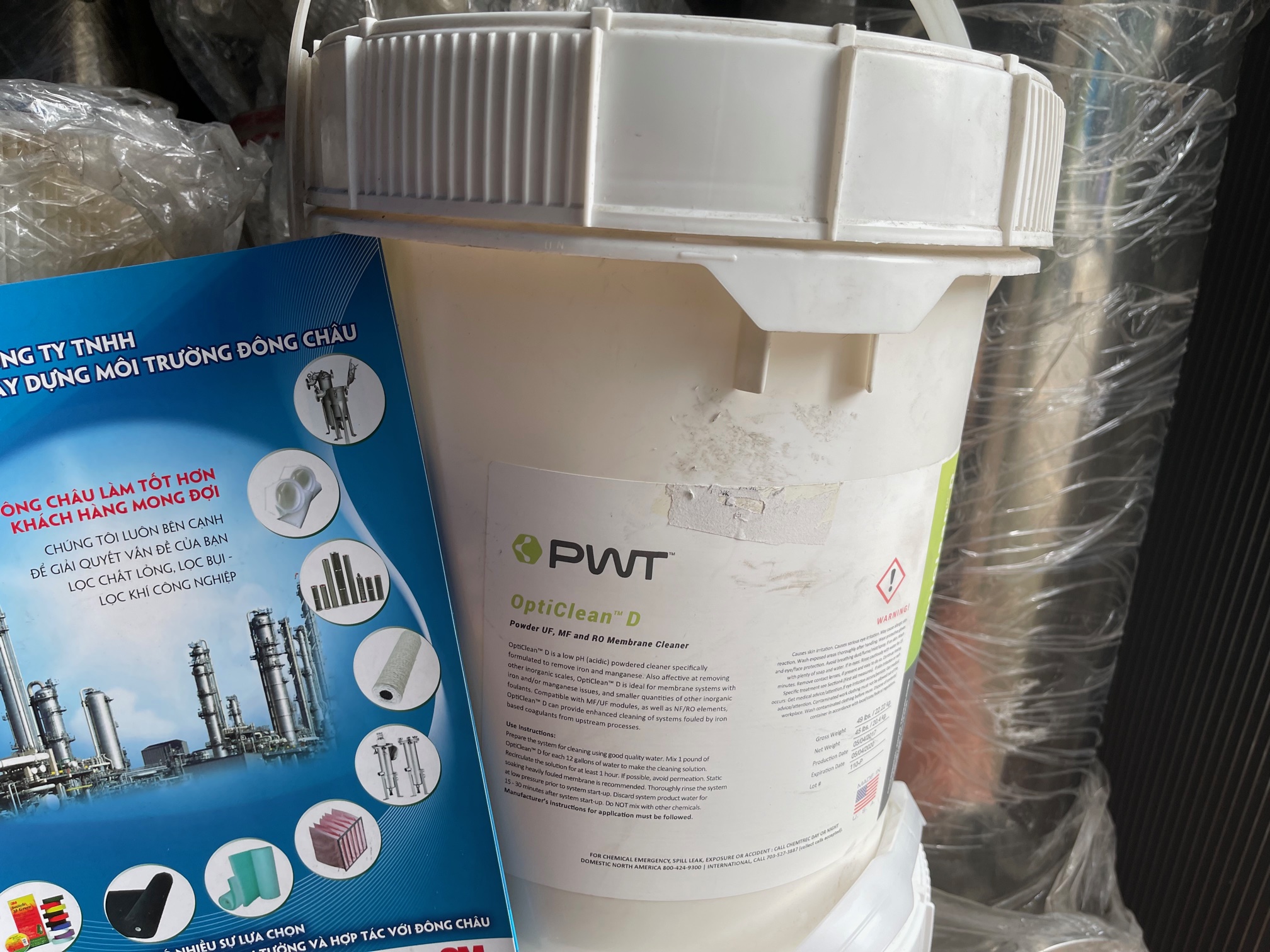 Đông Châu phân phối sỉ, giao toàn quốc hóa chất OptiClean-D-45 PWT súc rửa màng RO Đông Châu phân phối sỉ, giao toàn quốc hóa chất OptiClean-D-45 PWT súc rửa màng RO