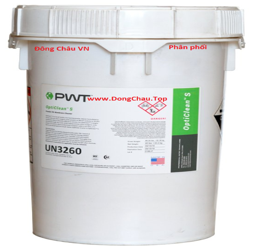 Tẩy rửa các muối, khoáng vô cơ gốc Silica bằng dung dịch OptiClean-S-45 PWT liên hệ đông châu cung cấp Dung dịch rửa màng ro opticlean-s-45 pwt