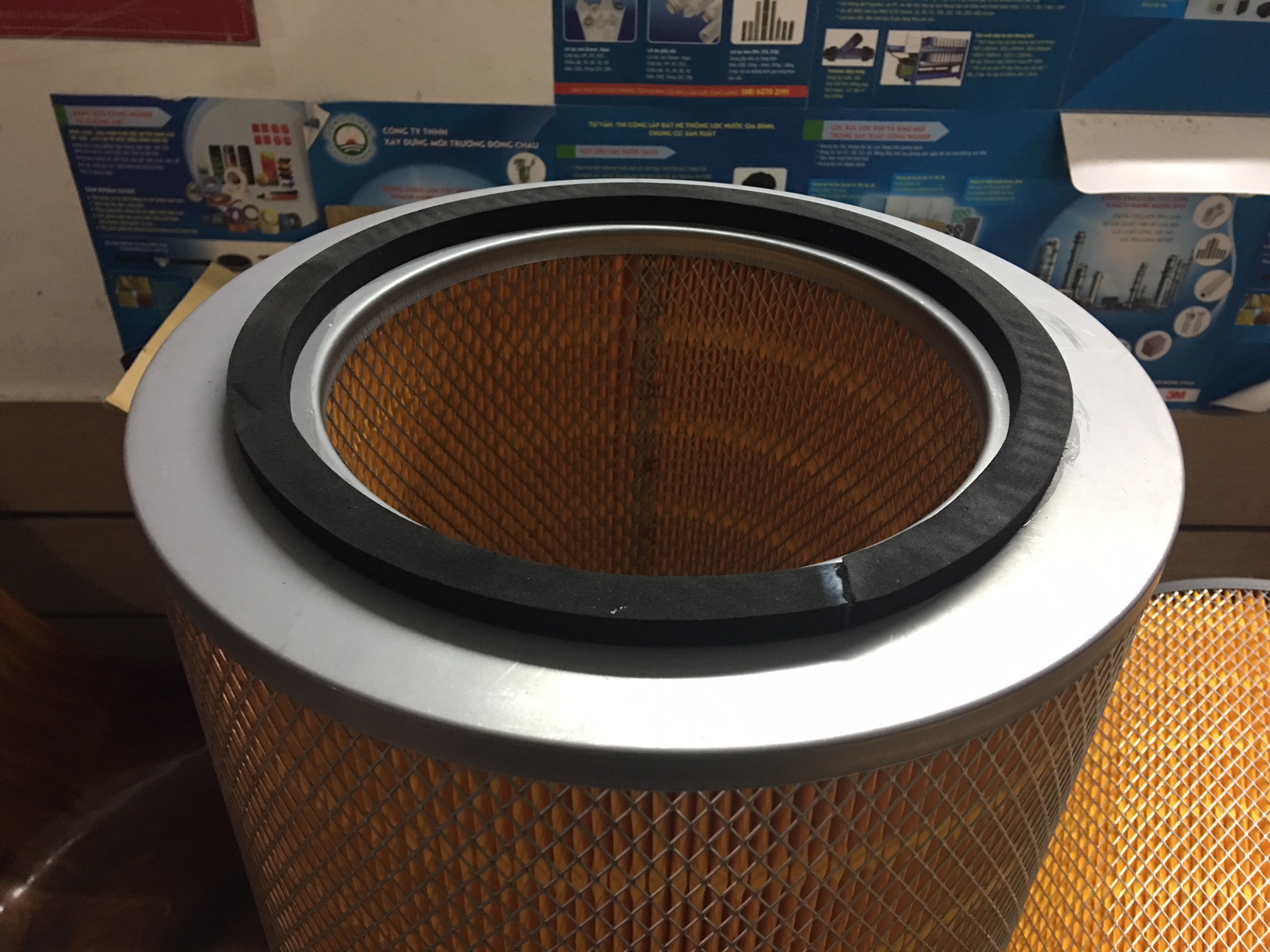 cấu tạo ron Phin lõi lọc bụi giấy xenlulozơ màu vàng