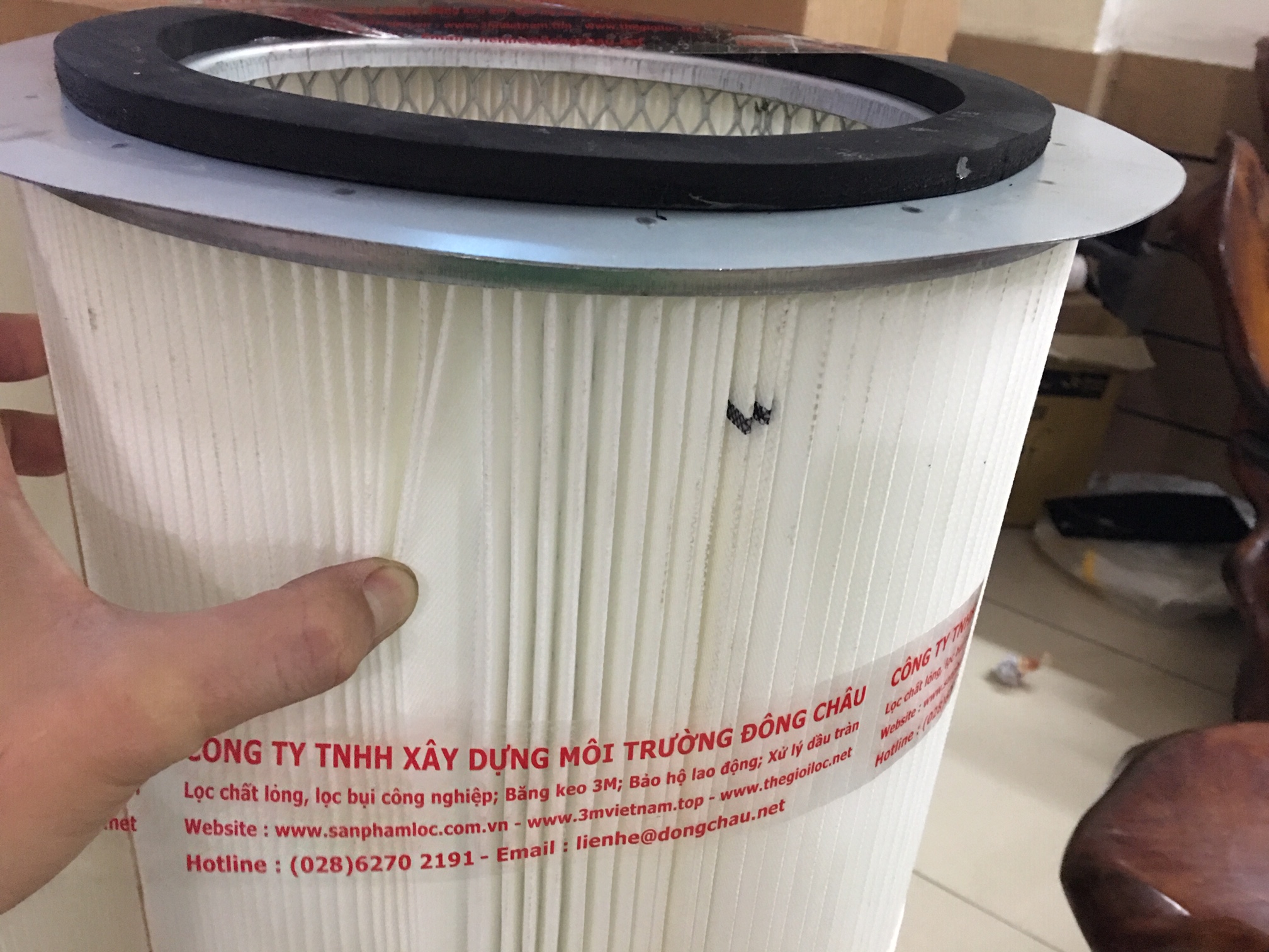 chi tiết vành Phin lõi lọc bụi giấy PE có vành tròn gia công