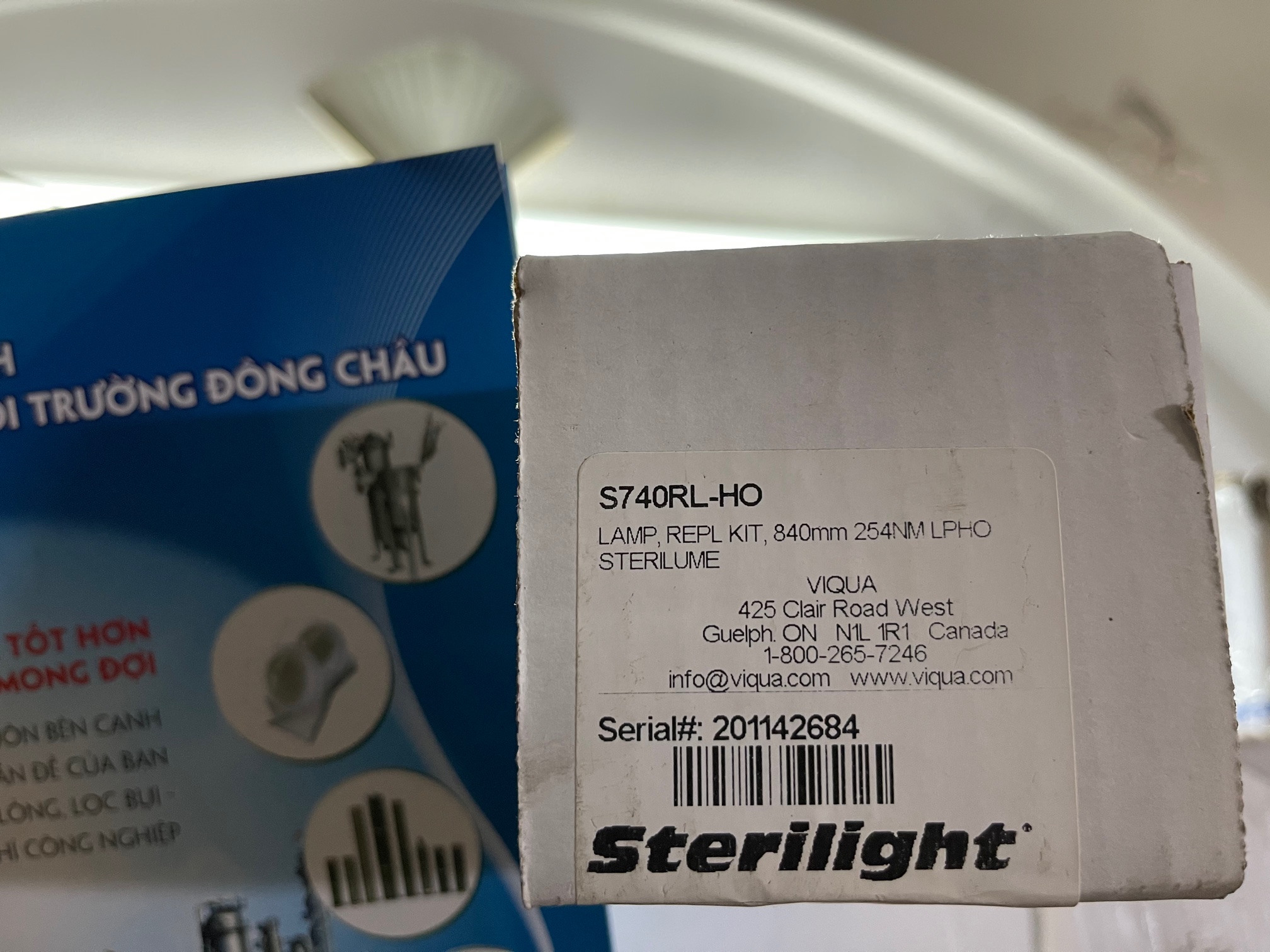 thông tin xuất xứ S740RL Viqua Canada - Bóng đèn diệt khuẩn