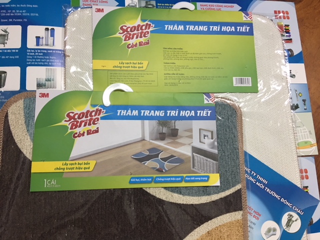 chất liệu Thảm trang trí với họa tiết hình tròn đẹp của 3M
