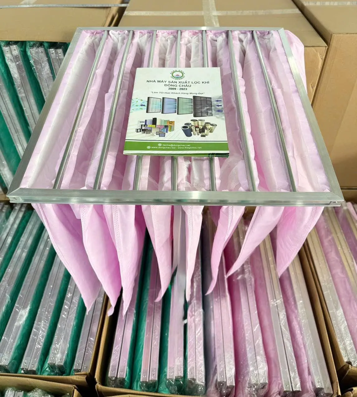 Khung lọc túi F7 hồng và F8 vàng