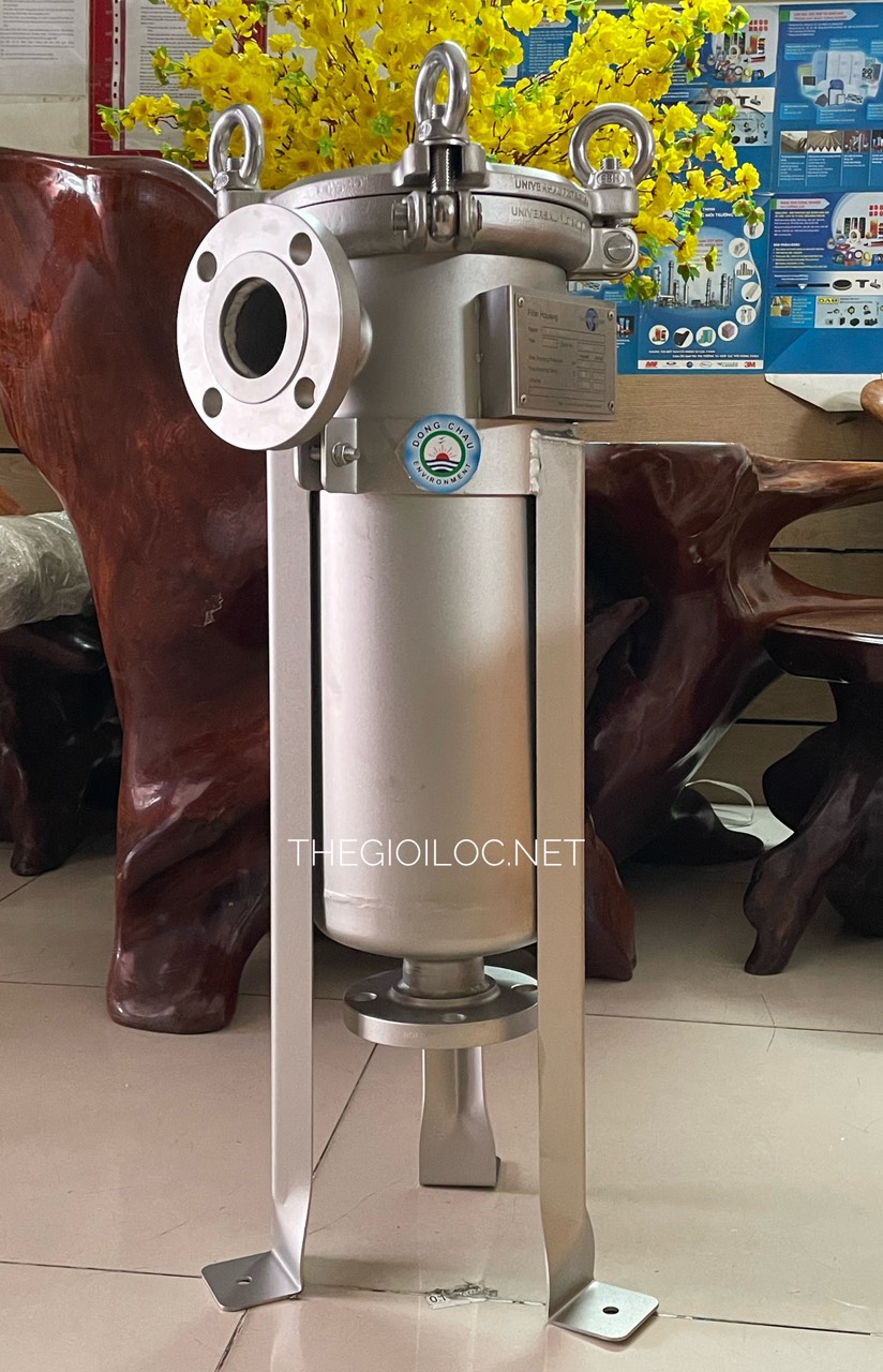 Universal filter bag Housing size 1 Bình inox lọc nước, lọc hóa chất, lọc dầu, lọc mật ong, lọc sữa liên hệ đông châu phân phối Bình lọc túi size 1 Singapore