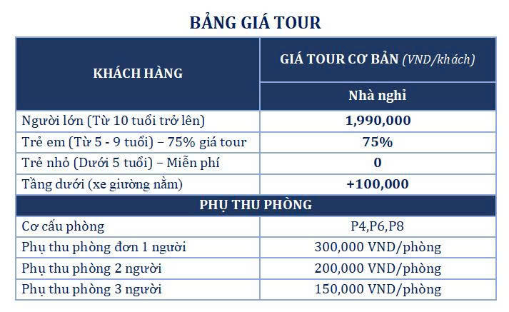Tour du lịch Nam Du ghép đoàn 2 Ngày 2 Đêm