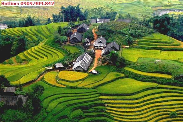 Hình ảnh Bản Men nhìn từ trên cao tại Điện Biên