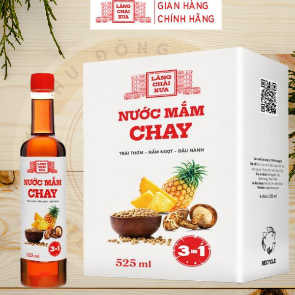 thùng 6 chai nước mắm chay 3 trong 1 525ml làng chài xưa thùng 6 chai nước mắm chay 3 trong 1 525ml làng chài xưa