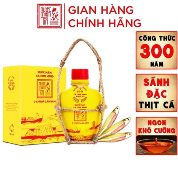 01 Bình Gốm Nước Mắm Tĩnh Cá Cơm Vàng Ruột Đỏ 60 Độ Đạm 250ml