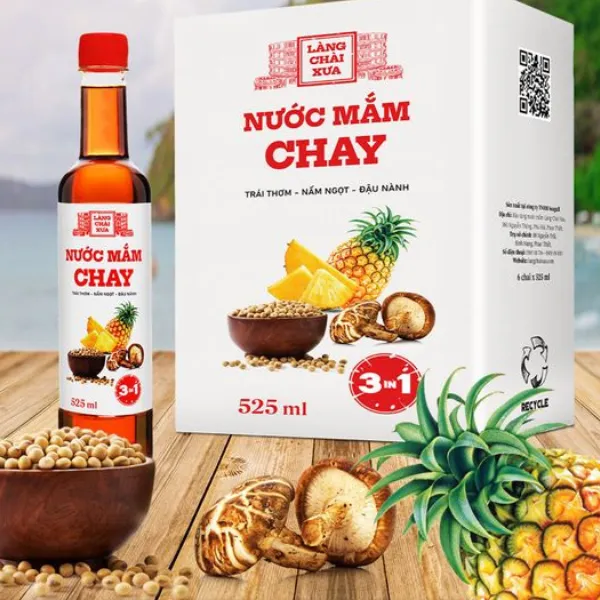 Thùng 6 Chai Nước Mắm Chay 3 Trong 1 525ml Làng Chài Xưa