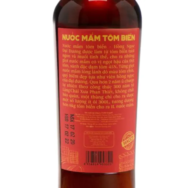 Cặp 2 Chai Nước Mắm Tĩn Tôm Biển Hồng Ngọc Đại Dương 45N