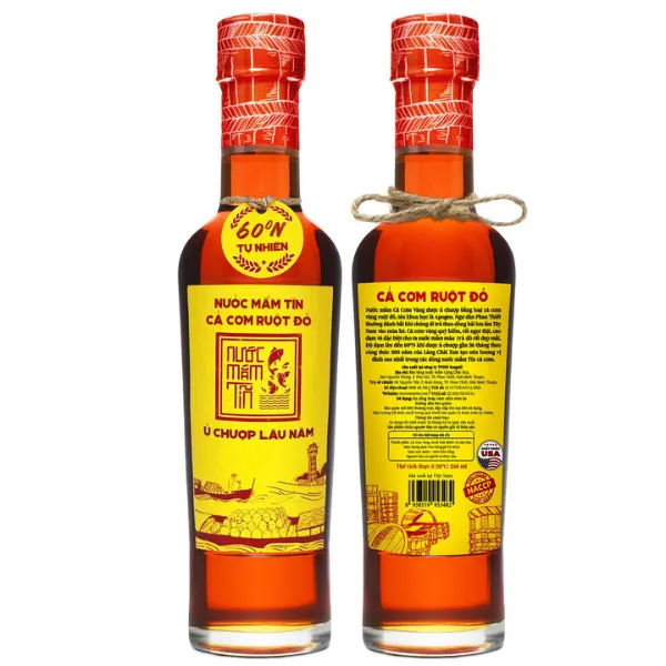 Combo 2 Chai Nước Mắm Cá Cơm Vàng Ruột Đỏ  60 Độ Đạm 250ml