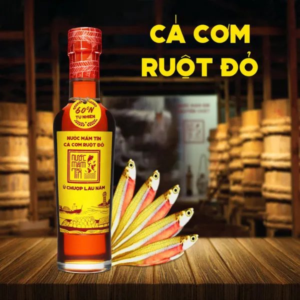 Combo 2 Chai Nước Mắm Cá Cơm Vàng Ruột Đỏ  60 Độ Đạm 250ml