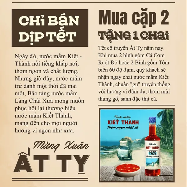 Nước mắm Kiết Thành Thơm Ngon Nhứt Xứ 500ml Cốt Nhỉ 40 Độ Đam Nguyên Chất