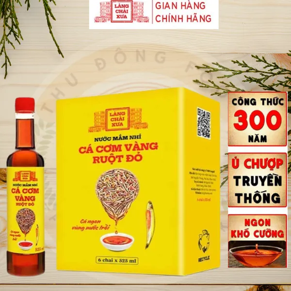 Nước Mắm Nhỉ Ca Cơm Vàng Ruột Đỏ 525ml Làng Chài Xưa