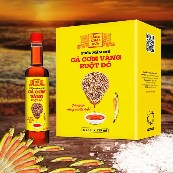 [Combo 3 Chai 3 Vị] Nước Mắm Biển Cá Cơm Than,Tôm Biển, Cá Cơm Vàng Ruột Đỏ 525ml