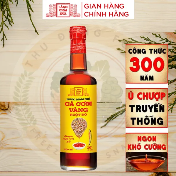 Nước Mắm Nhỉ Cá Cơm Vàng Ruột Đỏ 500ml Chai Thủy Tinh
