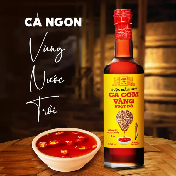 Nước Mắm Nhỉ Cá Cơm Vàng Ruột Đỏ 500ml Chai Thủy Tinh
