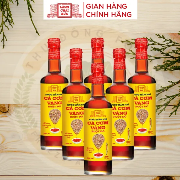 Nước Mắm Nhỉ Cá Cơm Vàng Ruột Đỏ 500ml Chai Thủy Tinh
